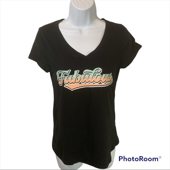 Joe Boxer Tops - Joe Boxer Juniors Short Sleeve Black T-Shirt Top Size Medium Fabulous Pre-Owned